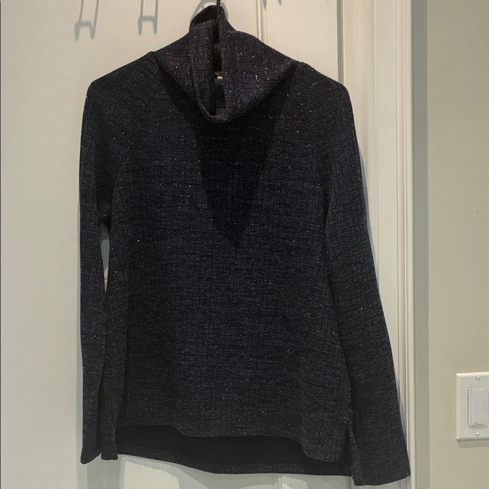 KMW Sparkly Navy Cowl Neck Sweater
